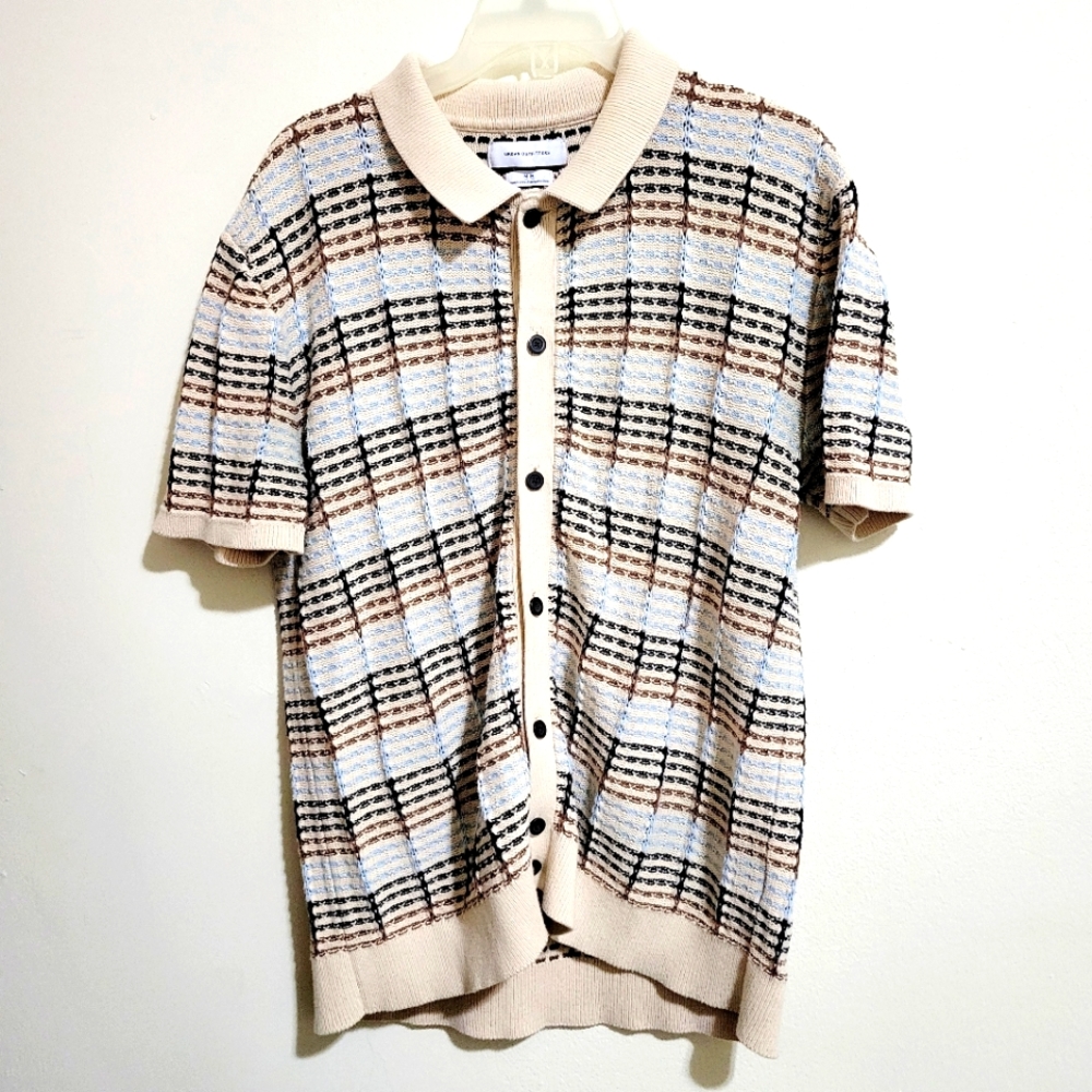 Urban Outfitters Button-up Stripe Cardigan Short Sleeve Sweater‎ M